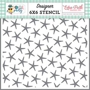 Pool Party Summer Starfish Stencil from Echo Park  Scrapbooking, Cardmaking, or Paper Crafts