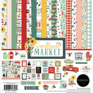 Sunflower Market Carta Bella Collection for Scrapbooking, Cardmaking, or Paper Crafts