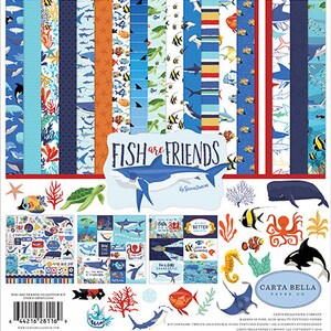 Fish are Friends Carta Bella Collection for Scrapbooking, Cardmaking, or Paper Crafts