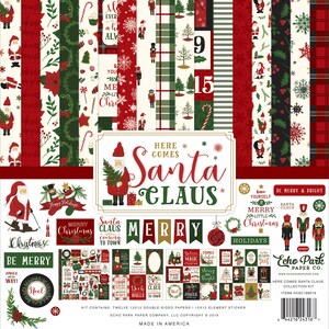Here Comes Santa Claus Christmas Collection from Echo Park for Scrapbooking, Cardmaking, or Paper Crafts