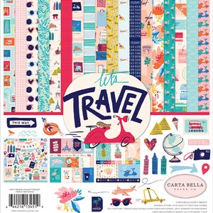 Let's Travel Carta Bella Collection for Scrapbooking, Cardmaking, or Paper Crafts