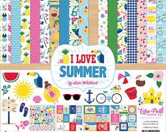 I Love Summer Echo Park Collection for Scrapbooking, Cardmaking, or Paper Crafts