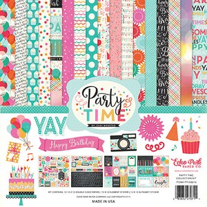 Coleção Party Time Echo Park para Scrapbooking, Cartões ou Artesanato em Papel
