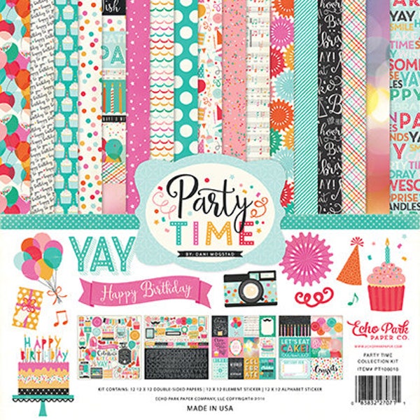 Echo Park Party Time Collection for Scrapbooking, Cardmaking, or Paper Crafts