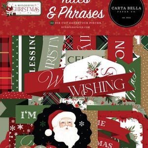 A Wonderful Christmas Collection from Echo Park Frames and Tags for Scrapbooking, Cardmaking, or Paper Crafts