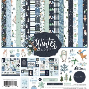 Winter Market Collection for Scrapbooking, Cardmaking, or Paper Crafts