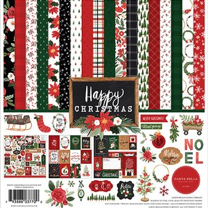 Happy Christmas Carta Bella Collection for Scrapbooking, Cardmaking, or Paper Crafts