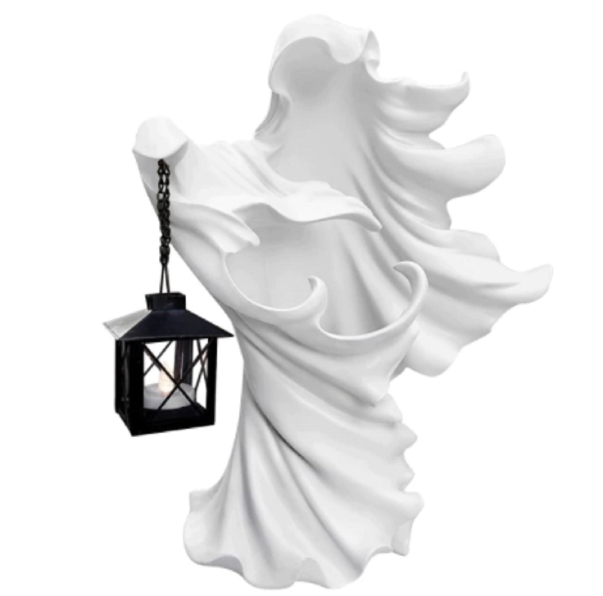 Faceless Ghost Sculpture Halloween Ghoul Resin Sculpture Etsy