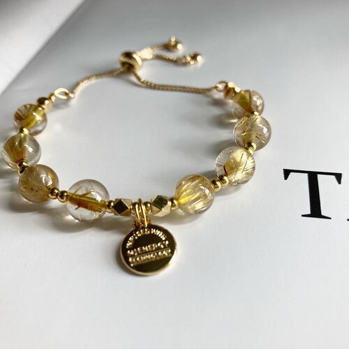 Improve self-confidence, power, wealth, gold and titanium crystal orders chain bracelet