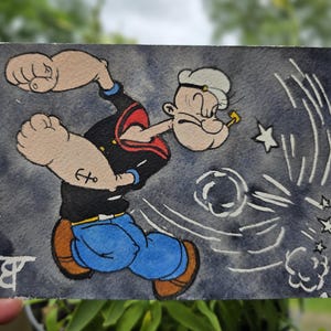 Arte en acuarela de Popeye el Marino