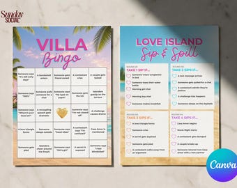 Love Island Watch Party Games Bundle, Villa Bingo, Sip If (Digital Download)