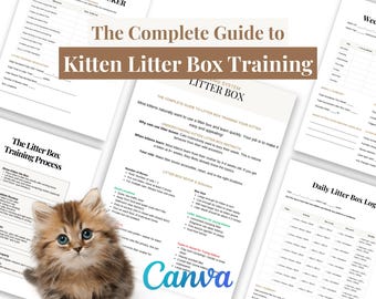 子猫用トイレトレーニングテンプレート 猫トラッカー Canva 印刷可能 8.5x11