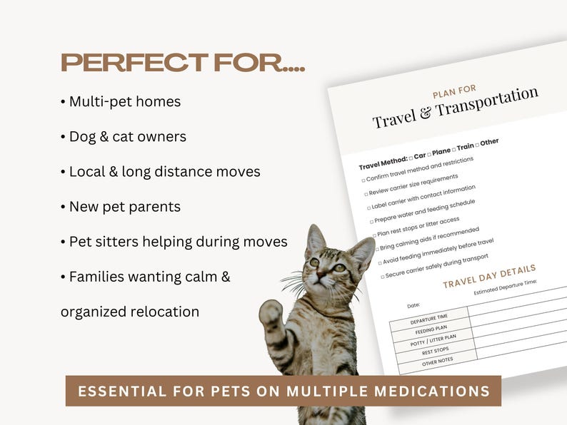 Curated visual reference: Picture Idea: Pet Moving Binder Template Canva Checklist Planner Digital