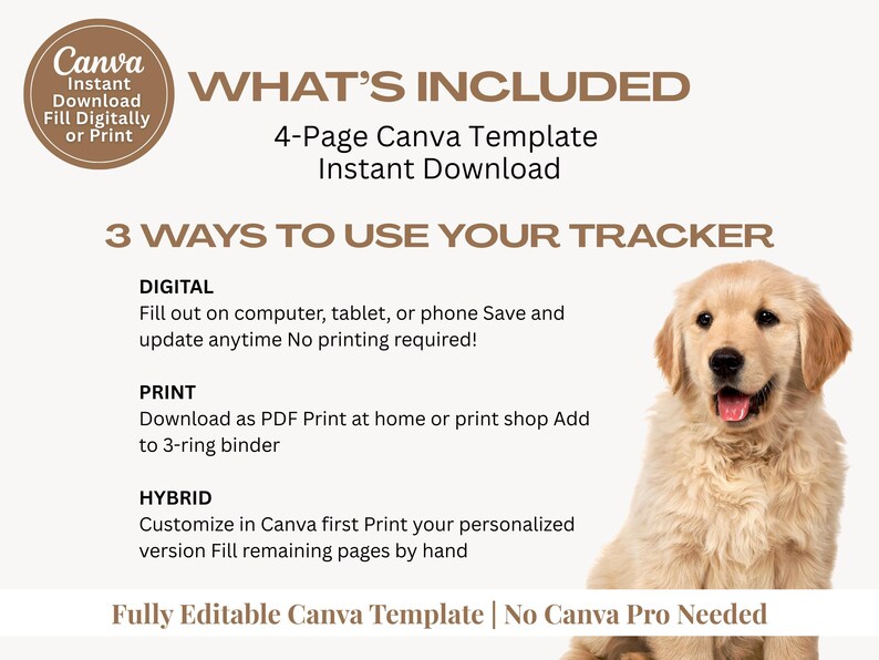 Puppy Schedule Tracker Template Daily & Weekly Routine Log Potty