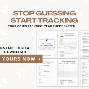 New Puppy Binder Pet Planner Dog Records Vet Record Canva Template Digital and Printable image 8