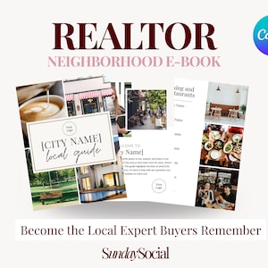 Realtor Neighborhood Guide Canva Template, Local Area Guide, Real Estate Lead Magnet, Community Guide, Agent Marketing Template