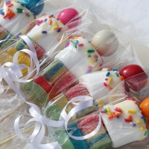 New! 10 Mini Birthday Sprinkles Candy Kabobs |Made in Maine| Party Favors, Birthday Treat, Baby/Bridal Shower, Easter Basket idea, kids bday