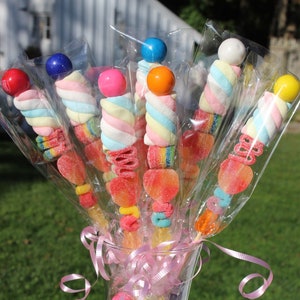 10 Classic Candy Kabobs |Handcrafted in Maine|Party Favors, Bridal, Baby Shower gift ideas, classroom candy, birthday party, Labor Day