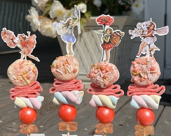 New! 10 Mini Fairy Candy Kabobs |Handcrafted in Maine| Whimsical party, birthday, baby, bridal shower, summer nights