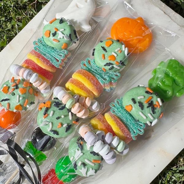 The Ultimate Halloween Candy Kabob (Set of 3) |Handcrafted in Maine| Birthday Party Favors, Trick or Treat, Goody Bag, Trunk or Treat, Ideas
