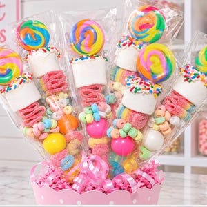 Quick Ship! 16 Sprinkle Candy Kabobs, Birthday Treat, Marshmallow