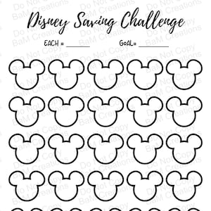 Magic Kingdom Vacation Mouse Mickey Saving Challenge Instant Download GoodNotes or Printable Budgeting Envelope challenges