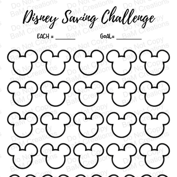 Magic Kingdom Vacation Mouse Mickey Saving Challenge Instant Download GoodNotes or Printable Budgeting Envelope challenges