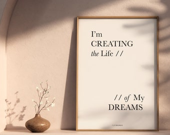 Quotes,  Poster "Creating.." Motivational, Inspirational Quotes, Art Print, Wall Art