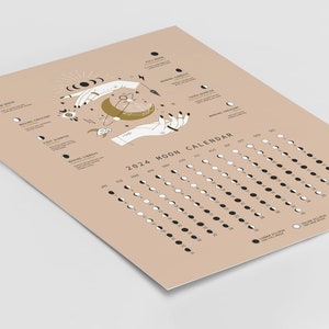 2023 Printable Moon Calendar of the 8 Moon Phases, Digital & Easy Download