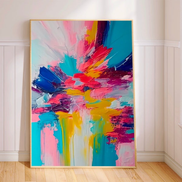 Modern Wall Art, Colorful Wall Art, Abstract Painting, Digital Download, Digital Print, Abstract Print, Bright Color Print, NinaDerosierArt