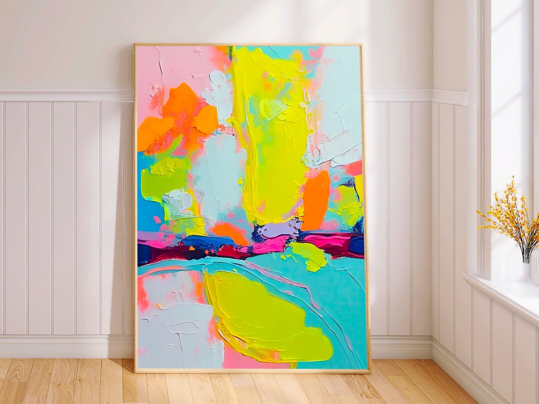 Colorful Abstract Art, Colorful Wall Art, Large Wall Art, Digital ...