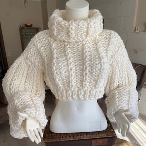 Y2K Knitted Crop Top Women, Women’s Turtle Neck Cropped, Knitted High Neck Crop Sweater, Women Knitted Foldover Turtleneck, READY to SHIP