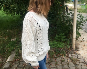Handmade Chunky Knit Cardigan, Women's Cable Knit Sweater
