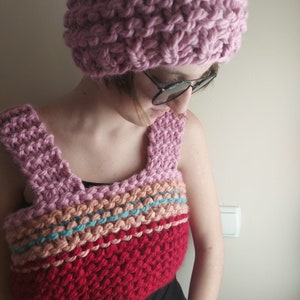 Sweater Women, Petit Knit Top, Knit Bralette, For Women, Handmade Chunky Vest, Chunky Knitwear, Unique,Rainbow Sweater,Mix Color Sweater
