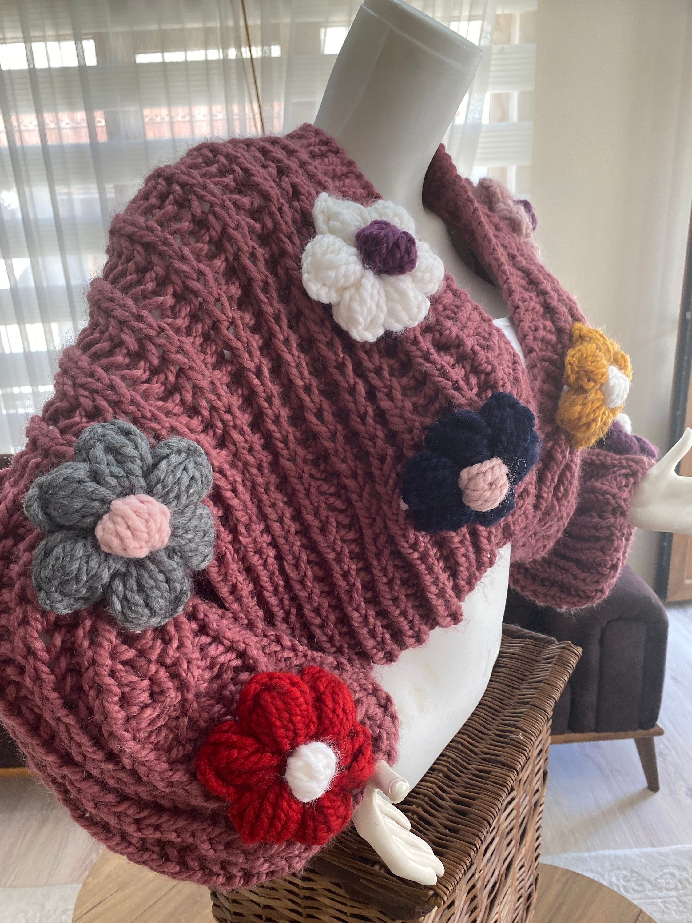 トップス Rose flower motif cardigan pink Rose flower motif cardigan | Treat ürself