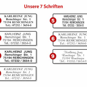 500 exklusive Adressaufkleber, Adressetiketten mit matter GOLD oder SILBER-Oberfläche auf der Rolle. Max. 6 Zeilen, 7 Schriften. Bild 2