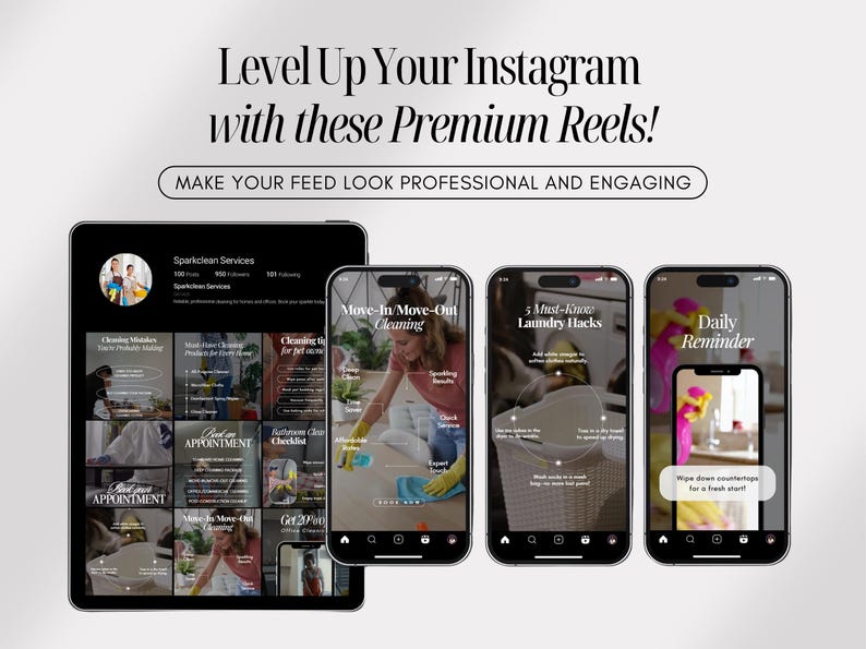 Cleaning Business Video Reels | Cleaning Social Media Templates | Cleaning Business Instagram Reels | Cleaning Business Templates