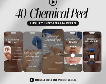 40 Chemical Peel Instagram Reels | Chemical Peel Instagram Templates | Skincare Reels | Skincare Templates | Chemical Peel Reels