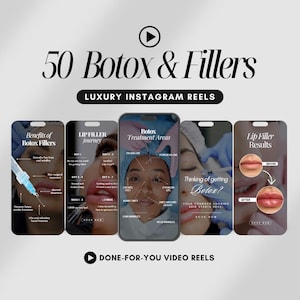 50 Botox and Fillers Instagram Reels | Botox Video Reels | Lip Filler Instagram Templates | Nurse Injector Reels | Medspa Video Reels