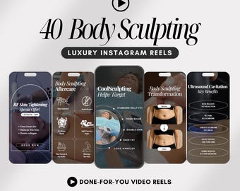 40 Body Sculpting Video Reels | Körperformung Social Media Posts | Körperkonturrollen, Körperformungsvorlagen | Coole Sculpting-Rollen