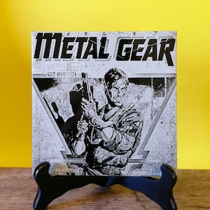 Metal Gear 1 MSX Cover artwork laser engraved tile- video game artwork - laser engraving