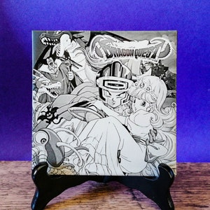 Dragon Quest 1 Hero Saving the Princess baldosa grabada con láser - ilustraciones de videojuegos - Akira Toriyama artwork