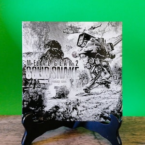 Metal Gear 2 Solid Snake Cover artwork laser engraved tile - video game artwork - laser engraving