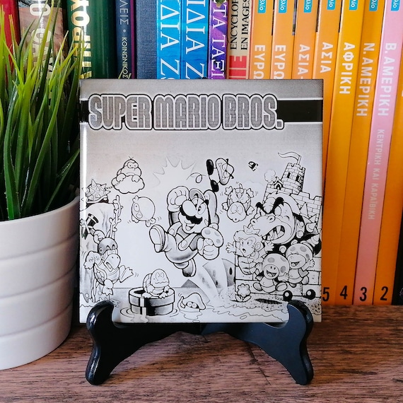 Super Mario Bros Laser Engraved Tile - NES Japanese Cover/artwork