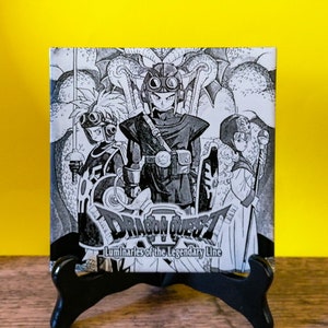 Dragon Quest II Heroes laser engraved tile - video game artwork - Akira Toriyama artwork