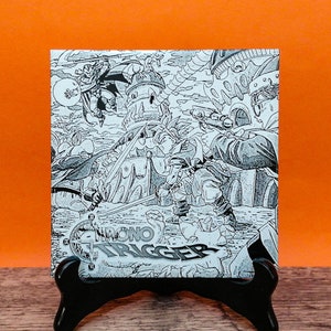 Chrono Trigger Fighting Magus laser engraved tile - video game artwork - Chrono Trigger artwork - Akira Toriyama artwork