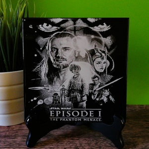 Star Wars Episode 1 The Phantom Menace poster laser engraved tile