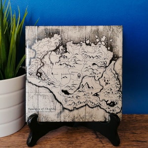 Skyrim map laser engraved tile - The Elder Scrolls