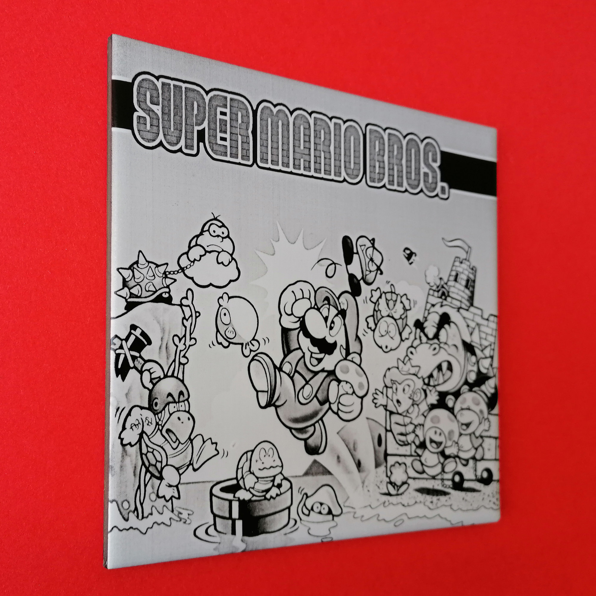Super Mario Bros Laser Engraved Tile - NES Japanese Cover/artwork