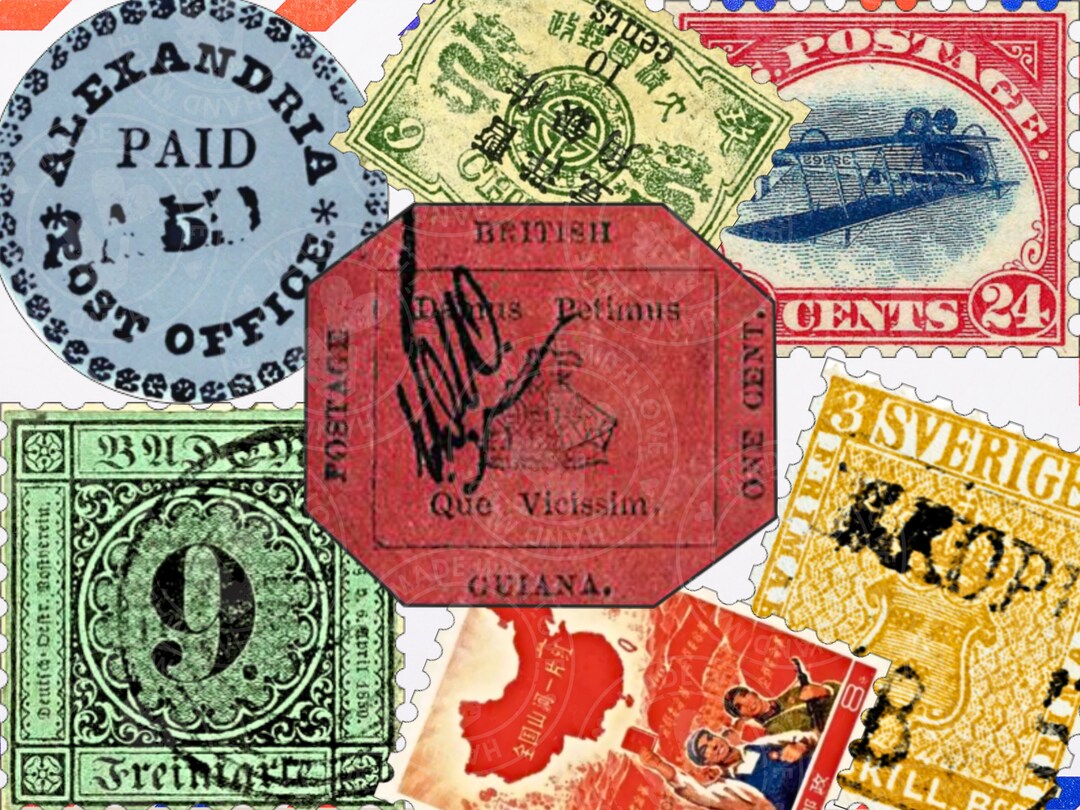 Printable Rare Postage Stamps Sticker Pack Cricut Postal Etsy UK